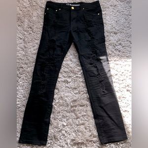 Argonaut Men’s Ultra Slim 34W x 32L Ripped Jeans